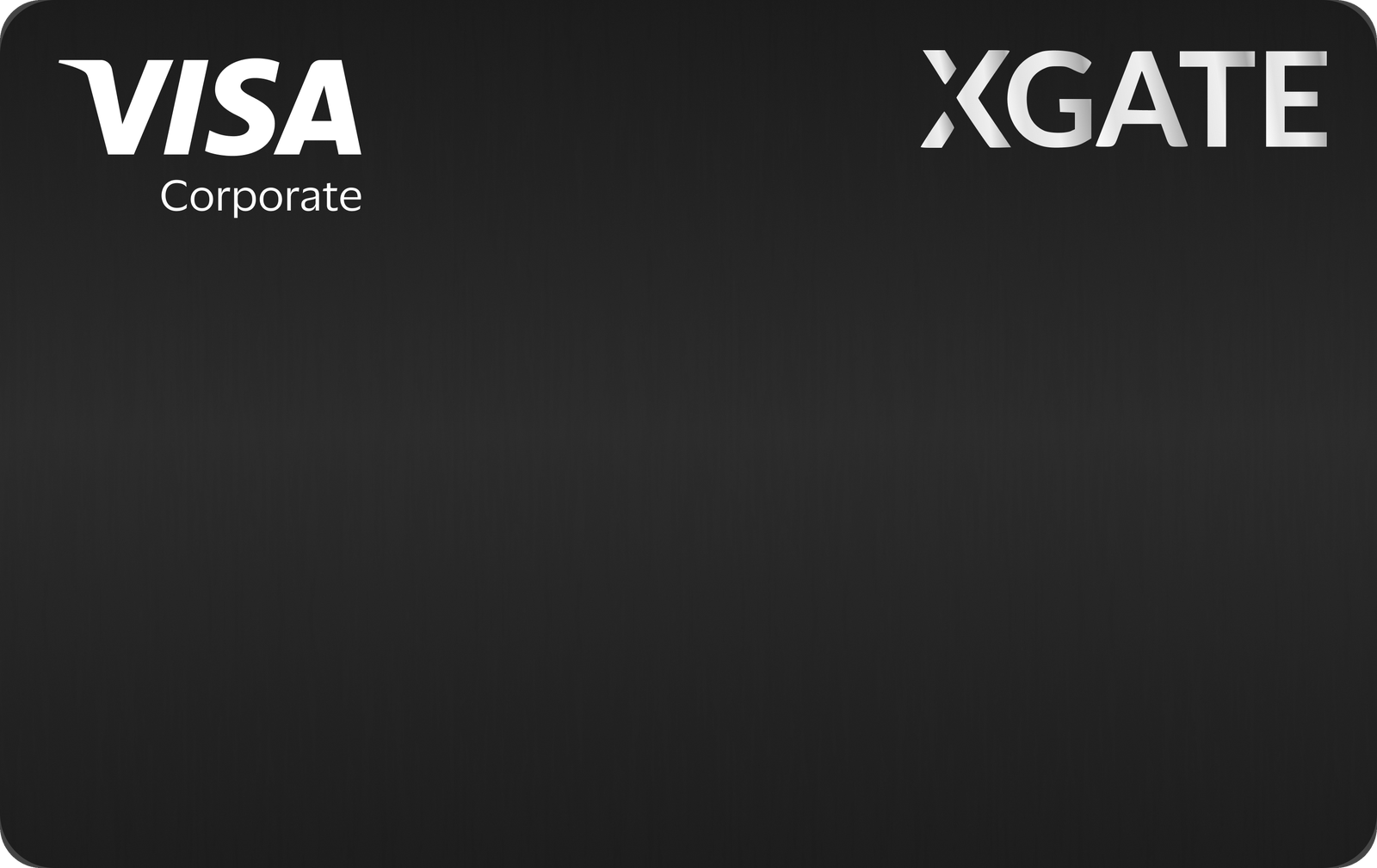 XGate Visa corporate card — matte black with a metallic finish